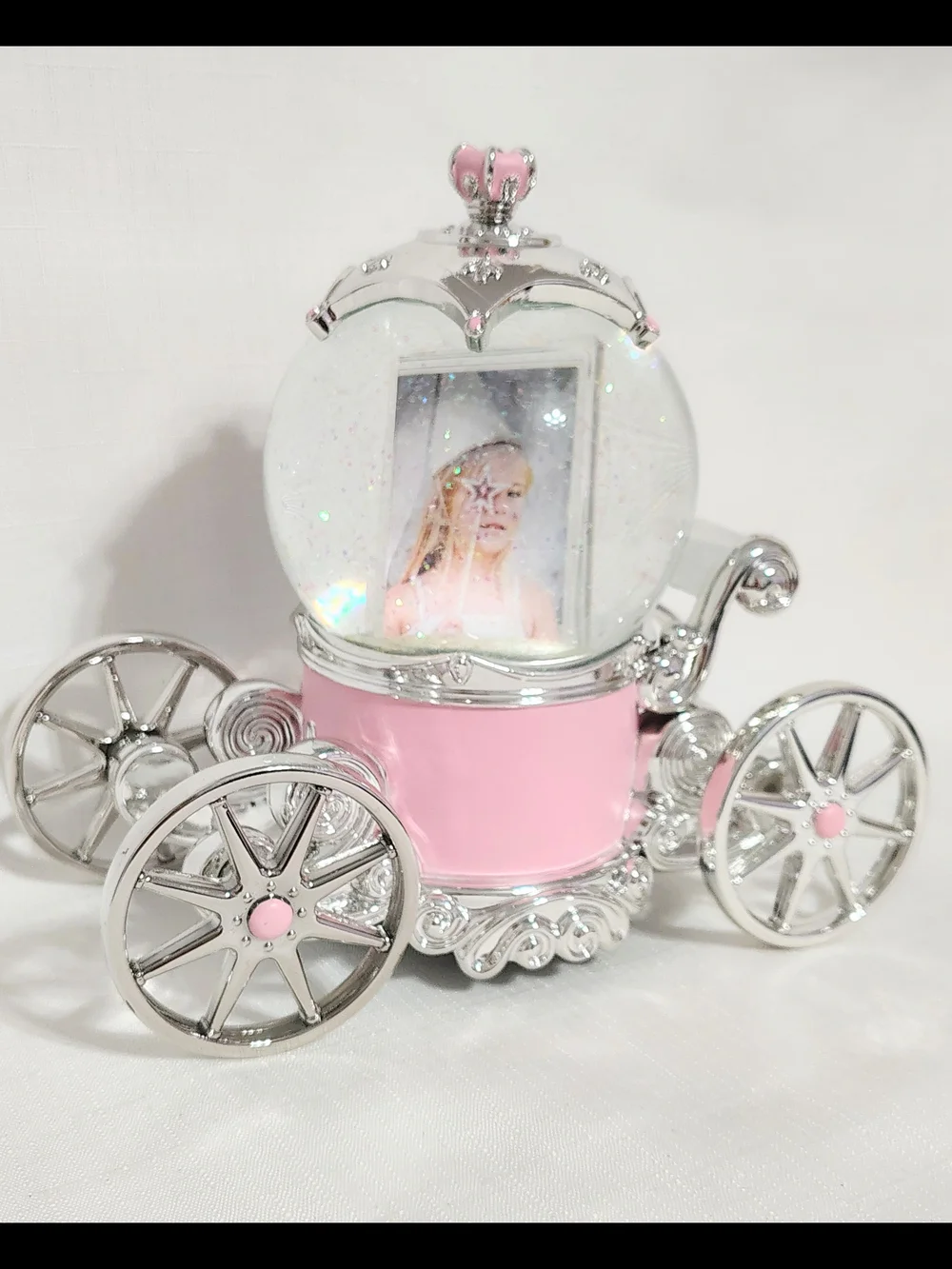 Things Remembered Musical Snow  Globe Cinderella Princess Carriage Photo Frame